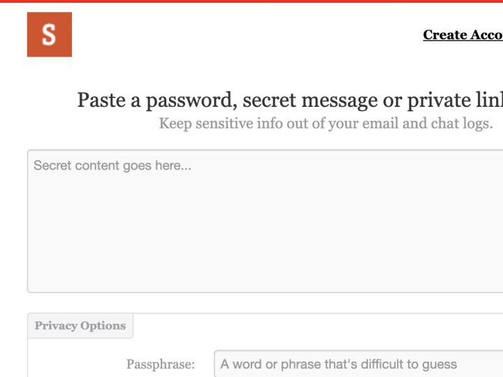 One Time Secret – Sharing Info More Safely